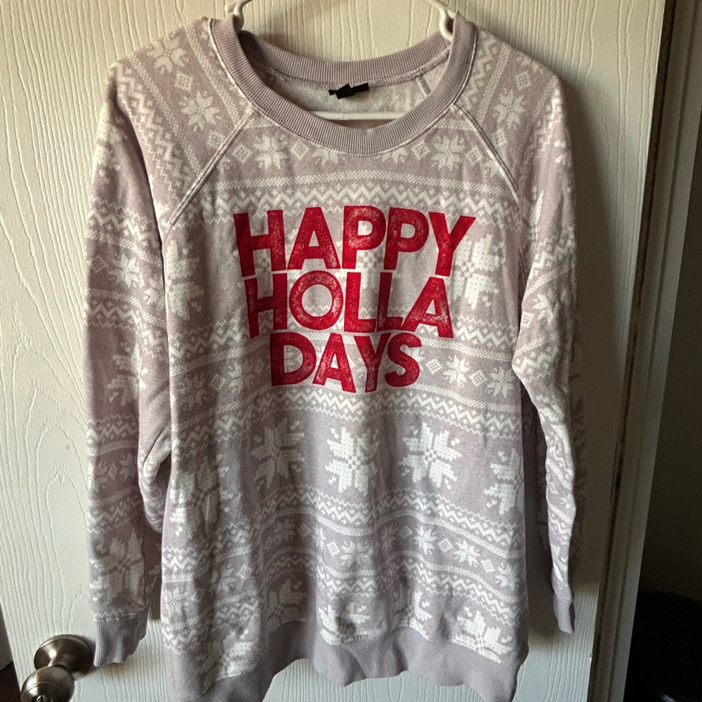 torrid Light Lilac & Red 'Happy Holla Days' Holiday Sweatshirt